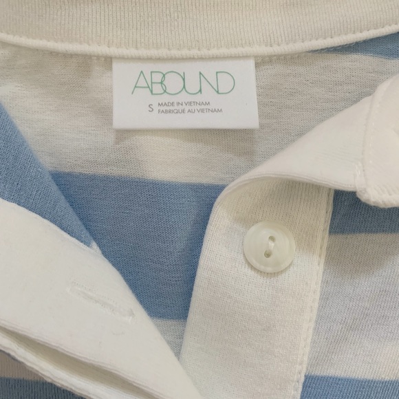 Blue and white striped long-sleeved cotton shirt - Picture 2 of 4